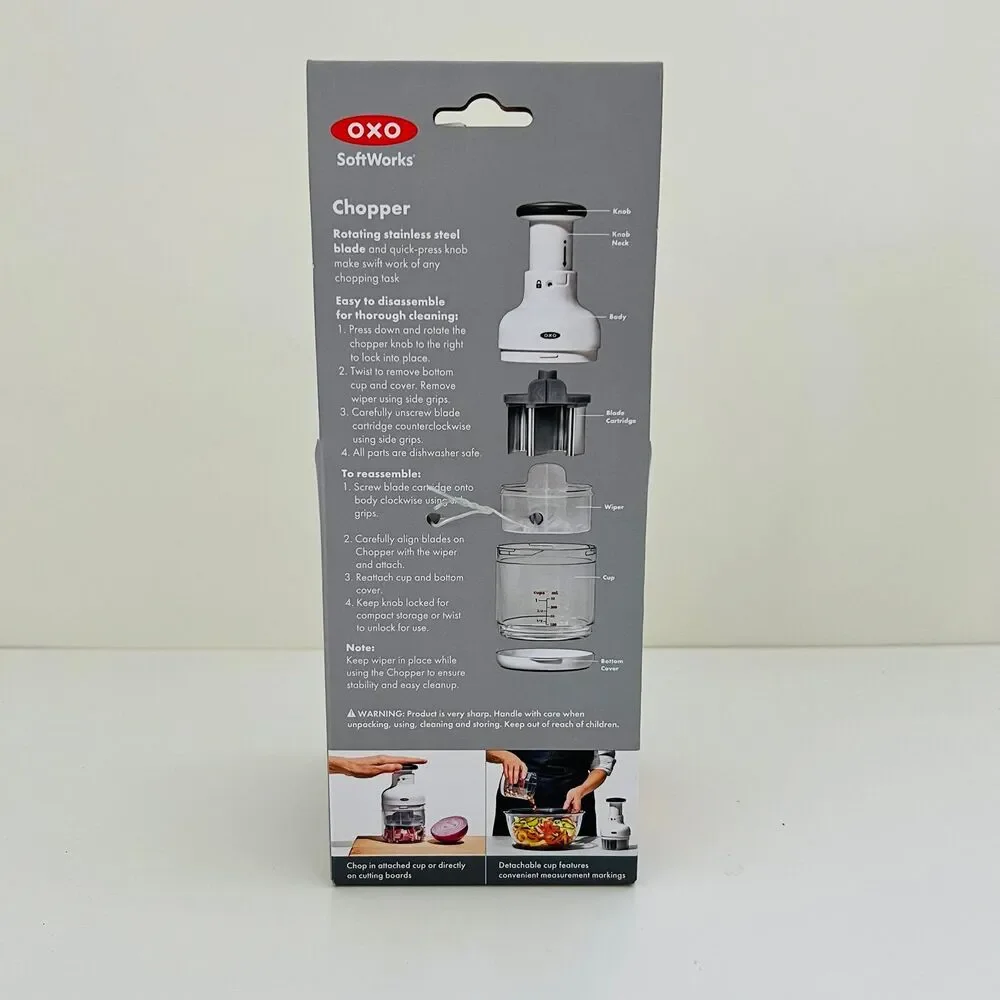 OXO Food Chopper White: Manual Vegetable & Onion Chopper Dicer